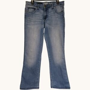 Rock 47 by Wrangler Womens Boot Cut Jeans Ultra Low Rise 33W Embellished Pockets